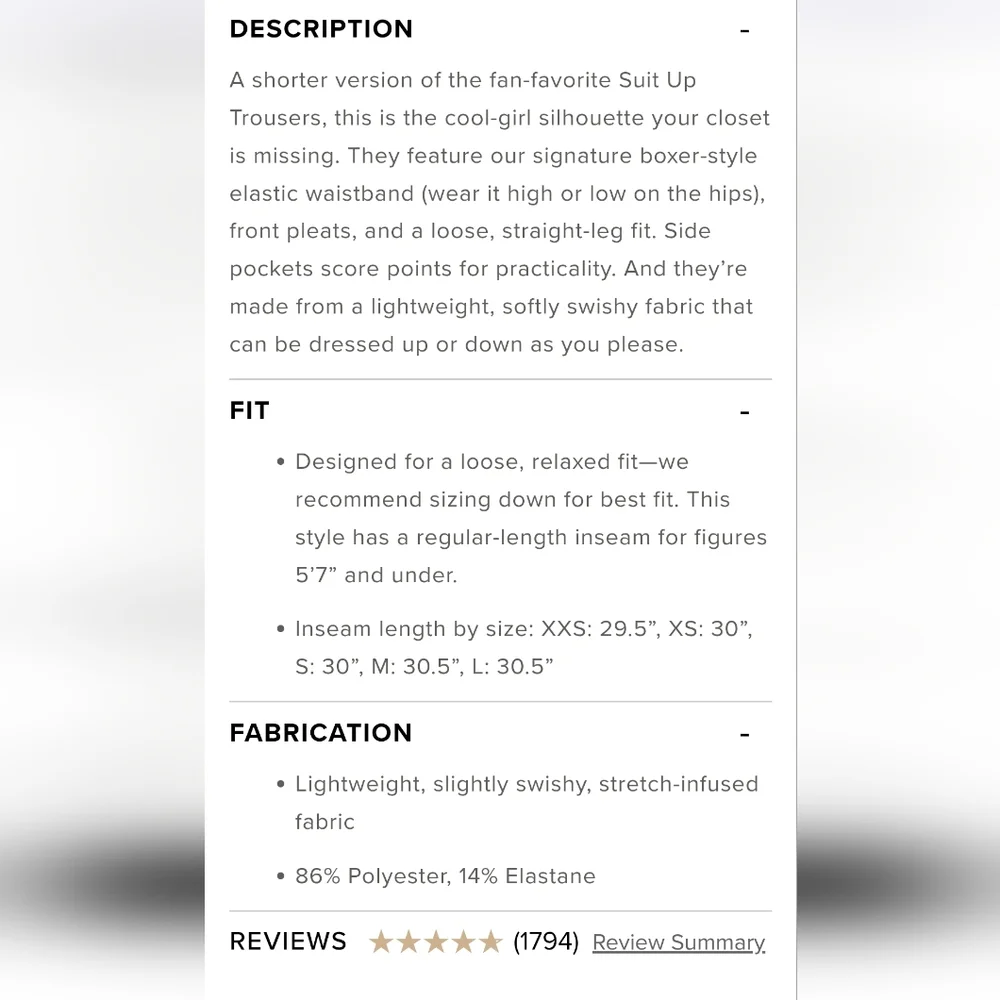 BNWT !!! alo yoga Suit Up Trouser In Black size XS Regular - Picture 5 of 13